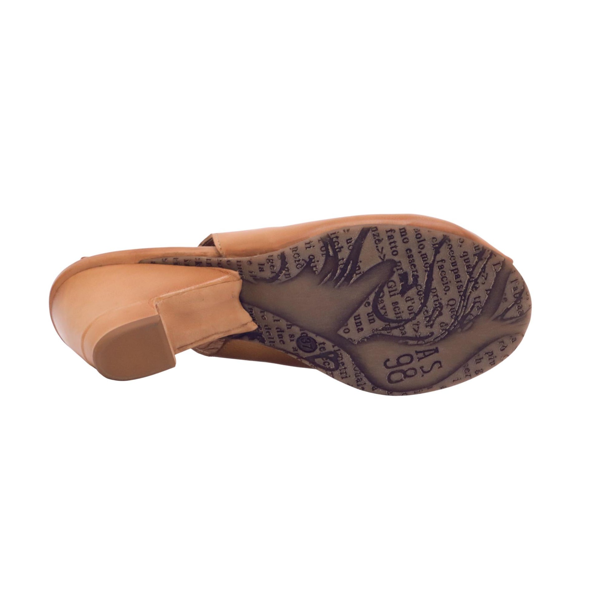 A.S.98 Tabiha C35004 sandalo donna in pelle color grano con tacco 