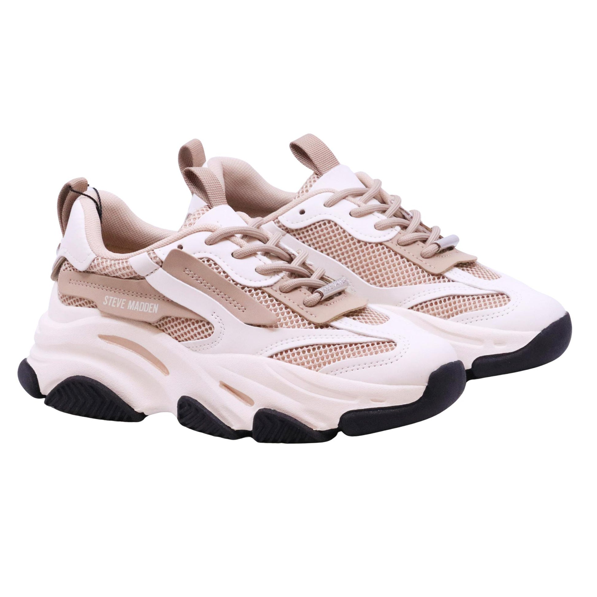 Steve Madden Possession sneaker donna tessuto crema e bianco 