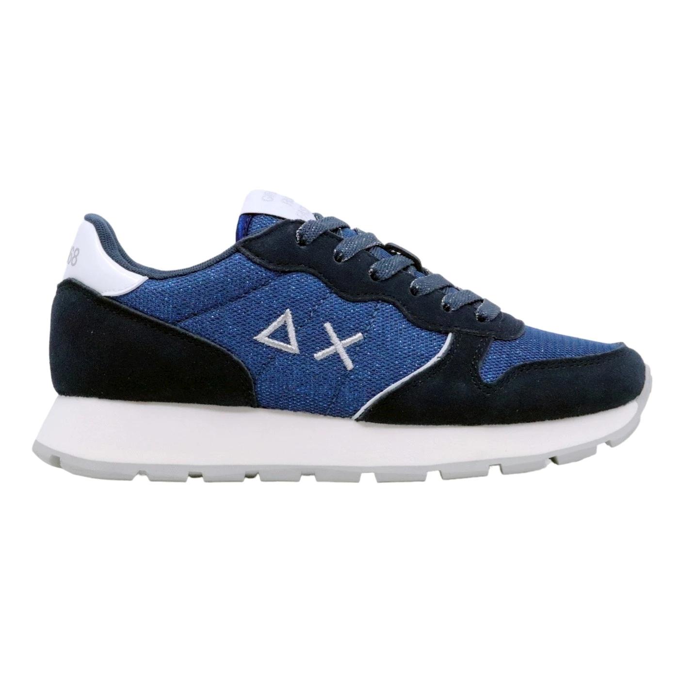 Sneaker donna Sun68 Ally Glitter Textile Z34203 in tessuto blu 