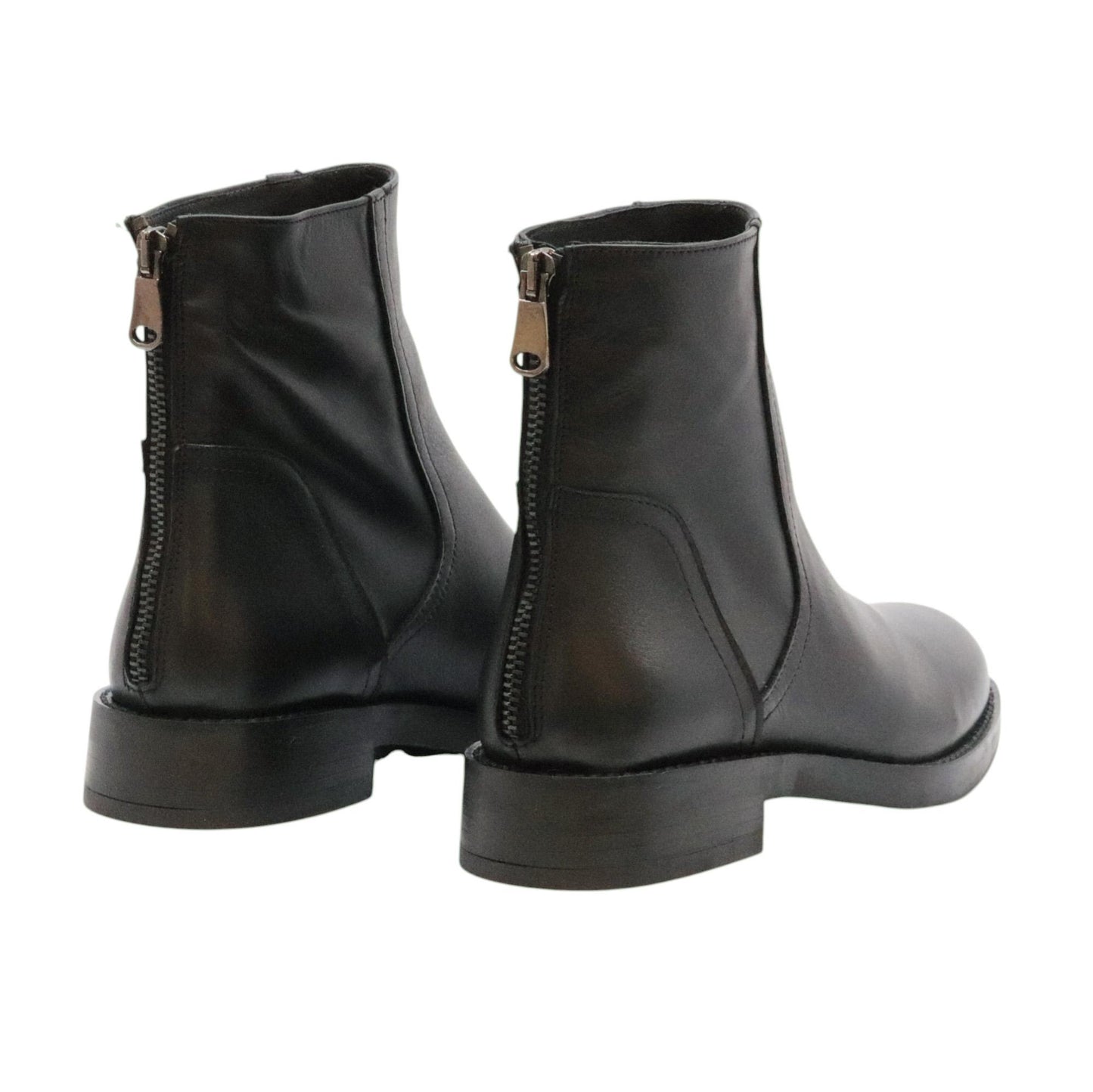 Curiositè 2629 stivaletto donna in pelle nera con zip posteriore 