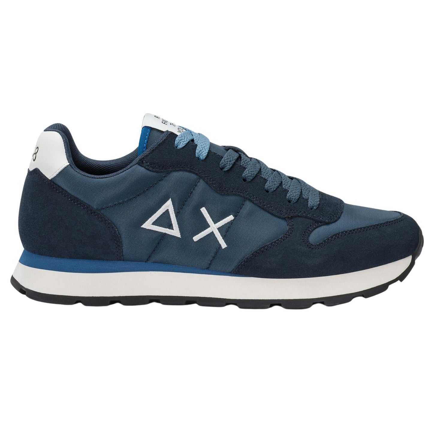 Sun68 Tom Solid Z36101 sneaker uomo blu navy in nylon e camoscio 
