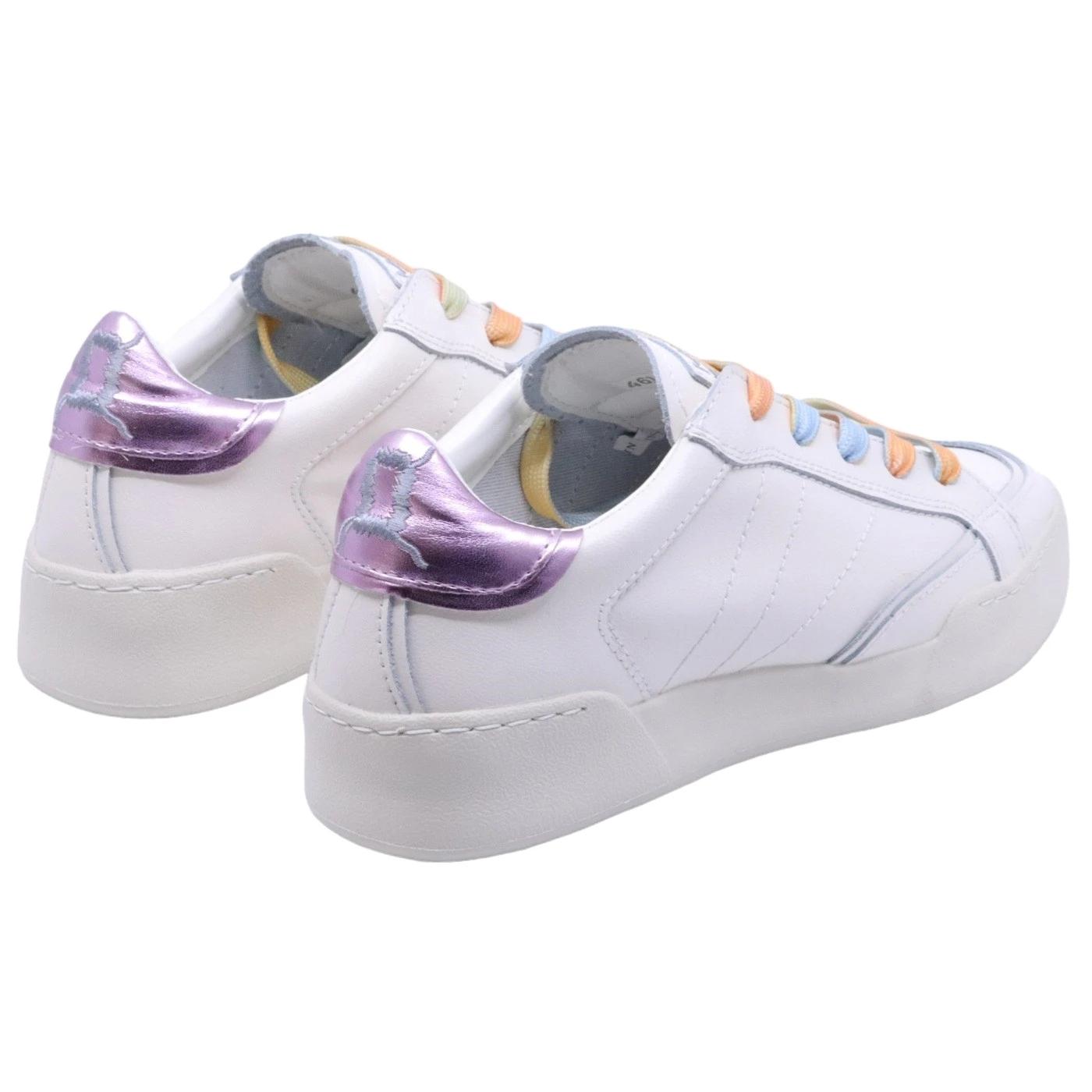 Sneaker donna Mono Way Emily in pelle bianca 