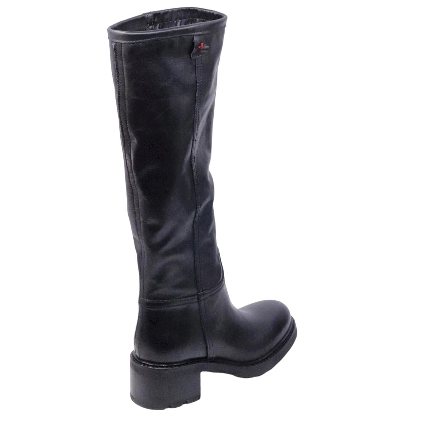 Stivale da donna Gio+ AFRA04 in pelle di colore nero 