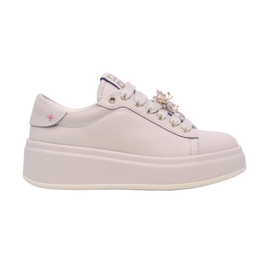Gio+ Olivia 18A Combi Gatto sneaker donna in pelle color crema 