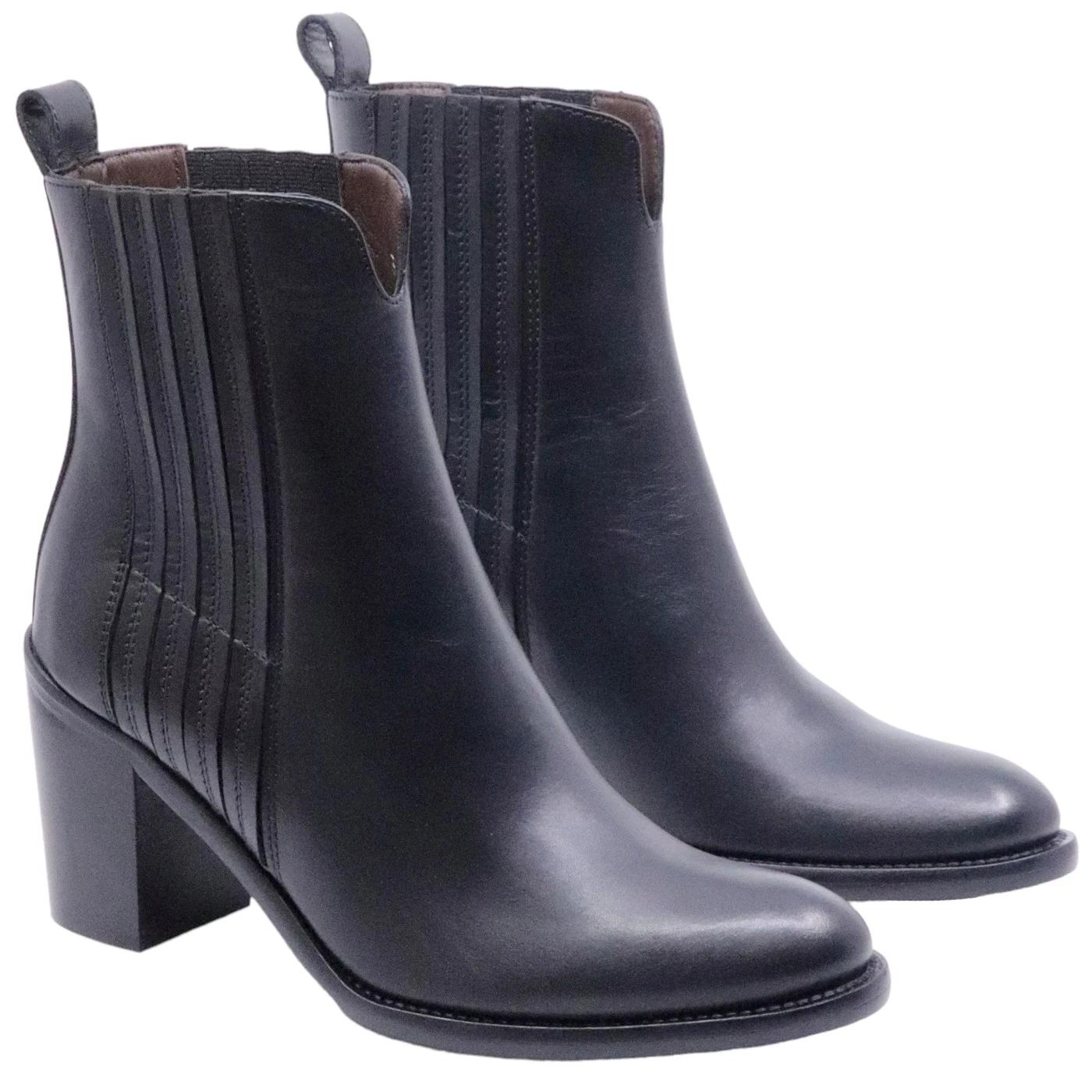 Stivaletto da donna Triver Flight in morbida pelle di colore nero<BR/> 