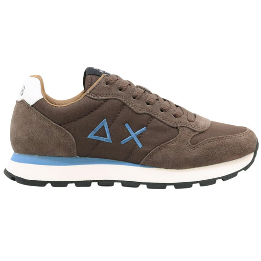 SUN68 Tom Solid Z45101 sneaker uomo in nylon suede marrone 