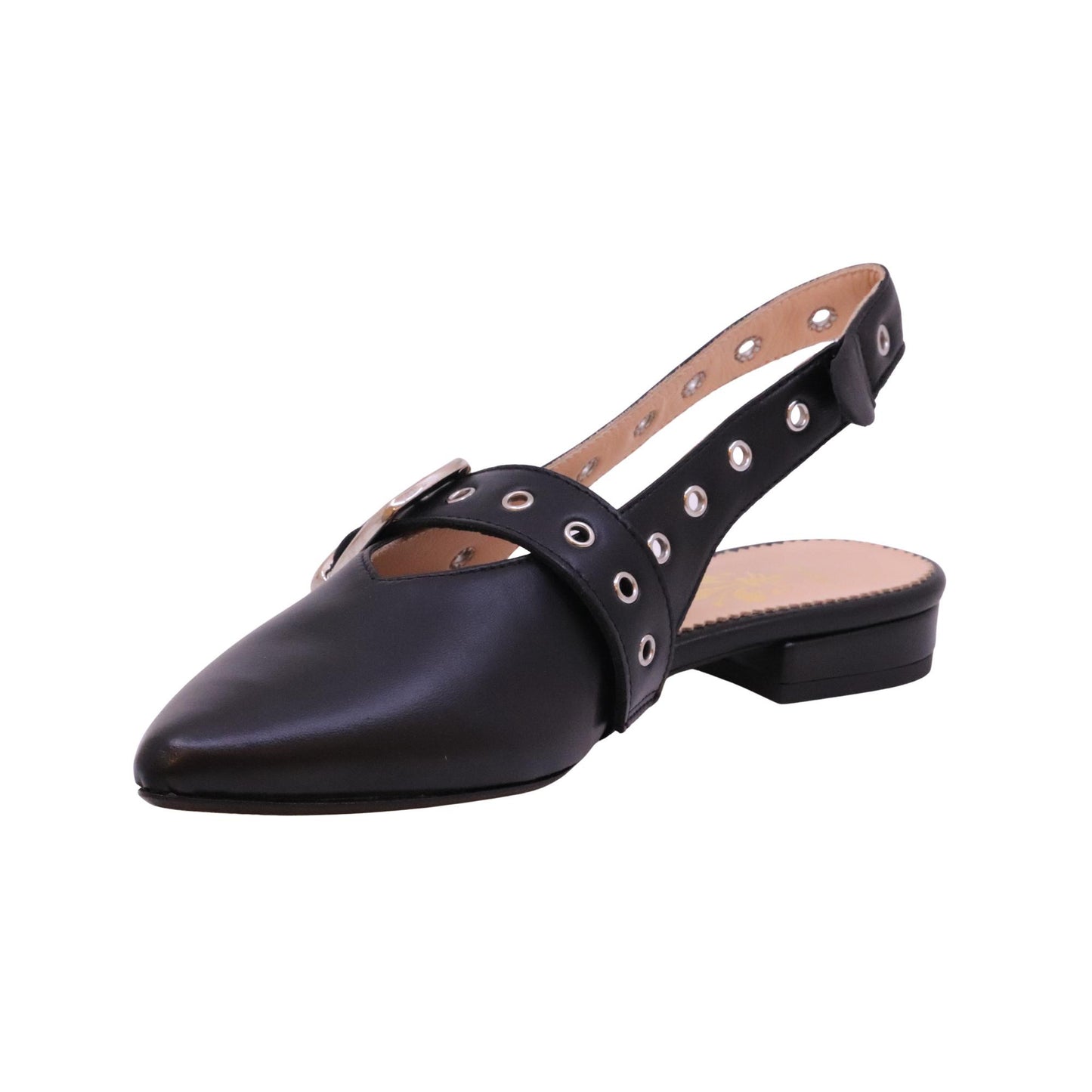 Jaffè 655 Nappa Nero slingback donna in pelle nera con tacco basso 