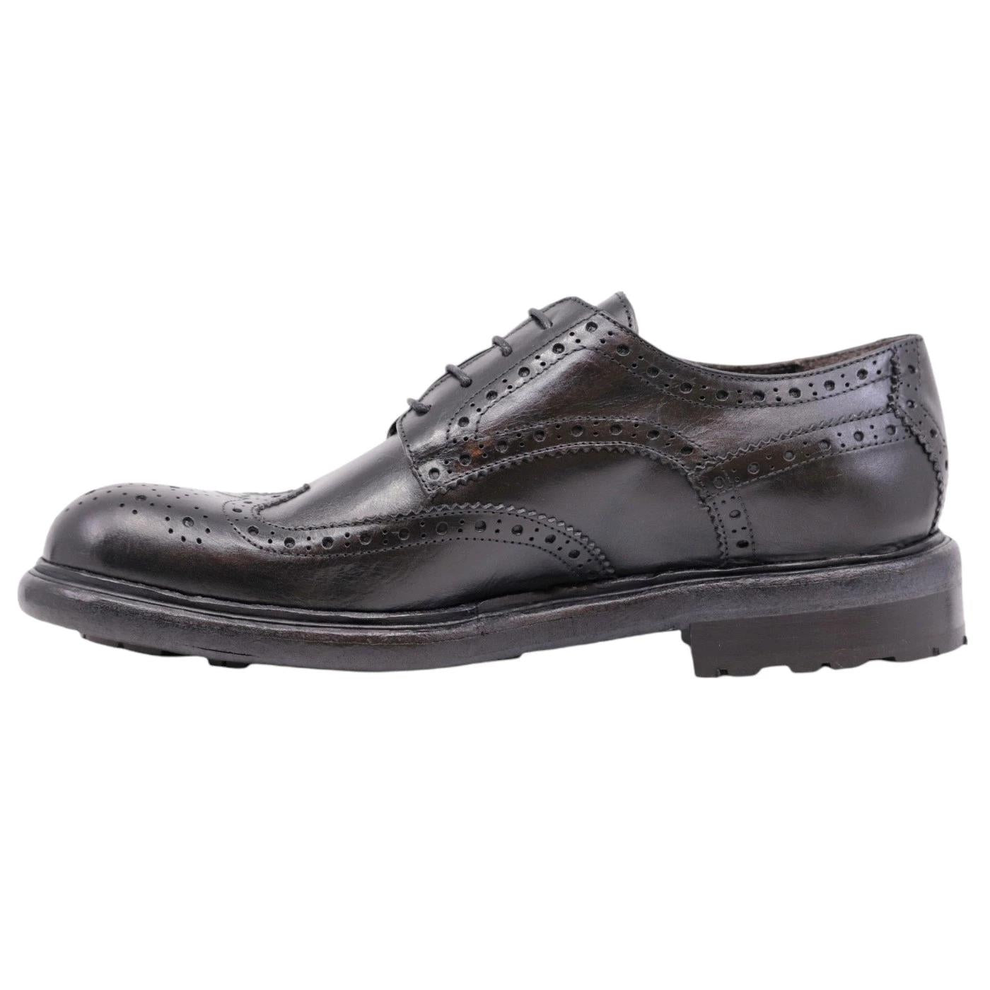 Scarpa Derby imperiale da uomo Crispiniano 481 in pelle nera 