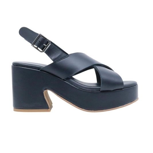 Verderosamarino 3998 sandalo con tacco in pelle nera 