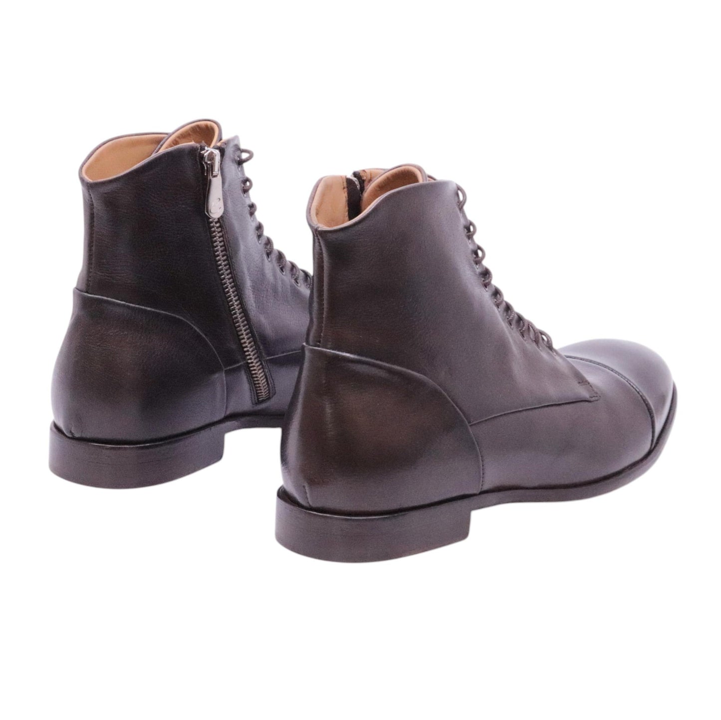 Crispiniano 124-14 stivaletto uomo pelle marrone con zip interna 