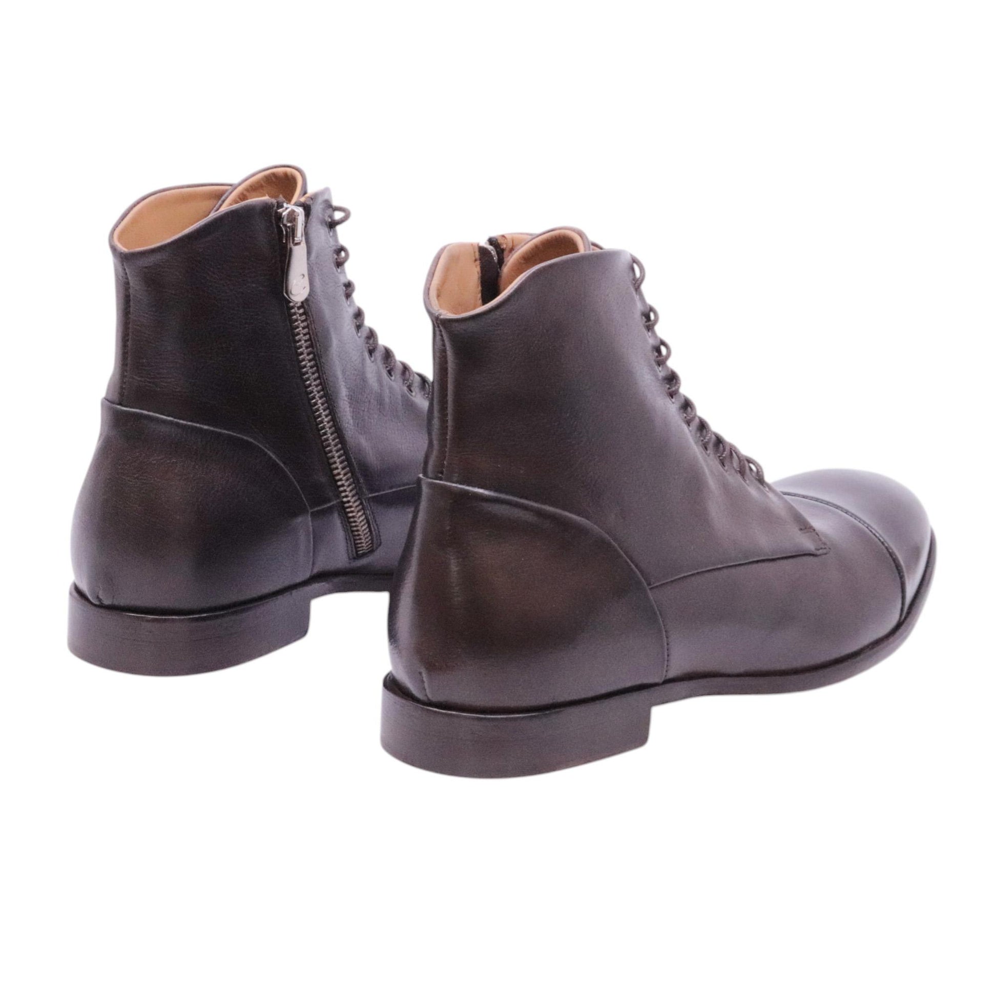 Crispiniano 124-14 stivaletto uomo pelle marrone con zip interna 