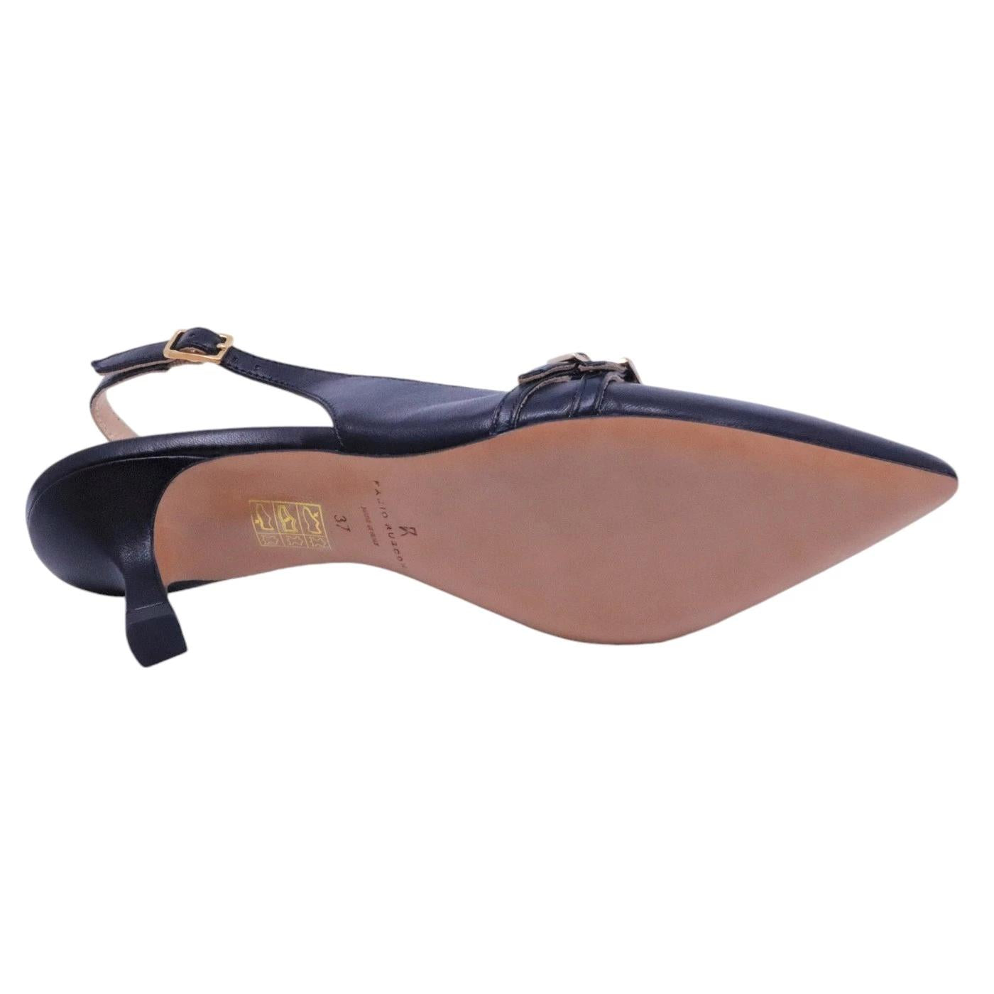 Slingback Fabio Rusconi 2565 donna in pelle nera 