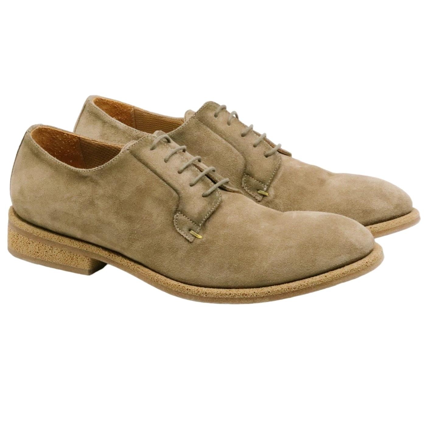Scarpa Derby uomo Crispiniano 490 in pelle scamosciata taupe 