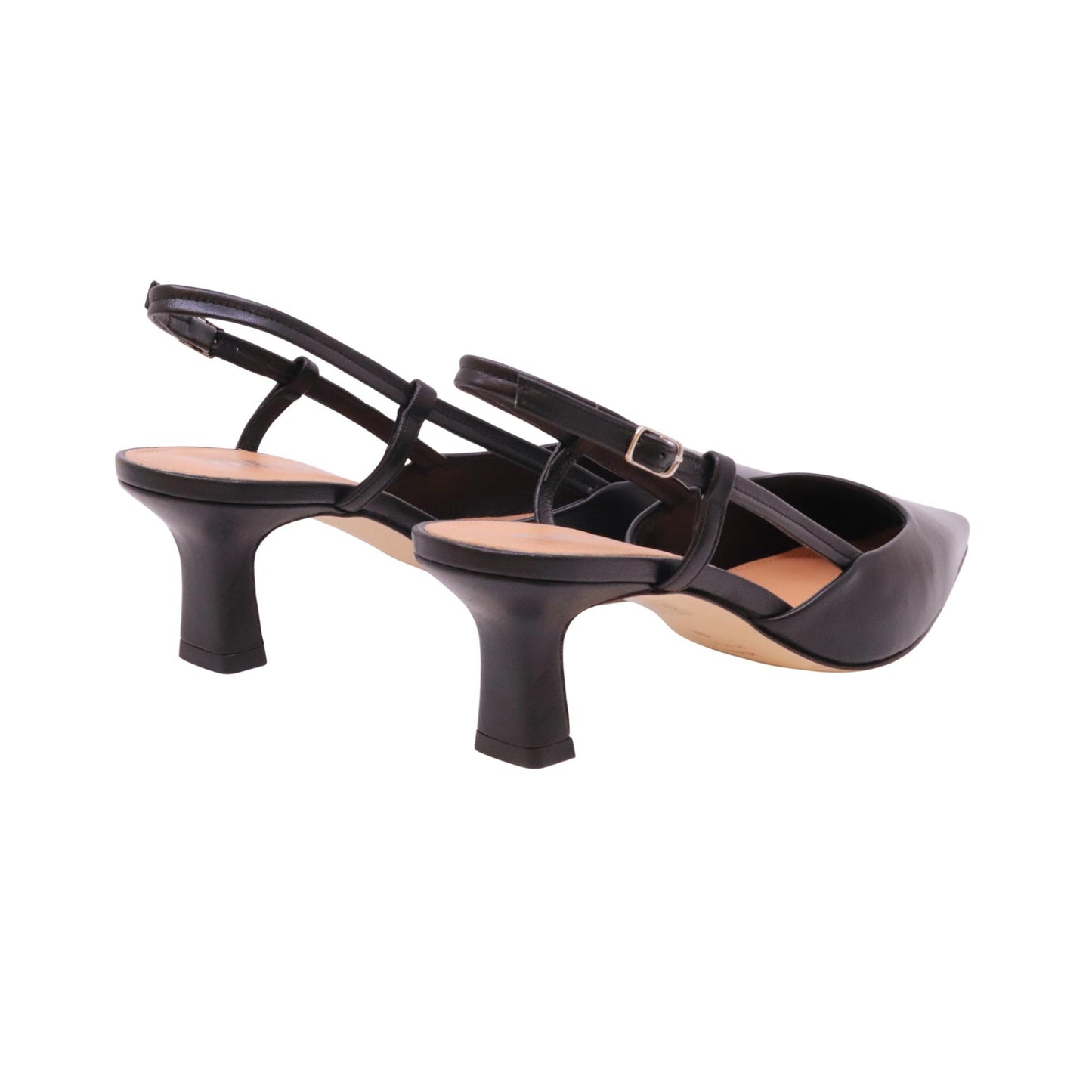 The Seller EN809 slingback donna in pelle nappata nera con tacco elegante Made in Italy 