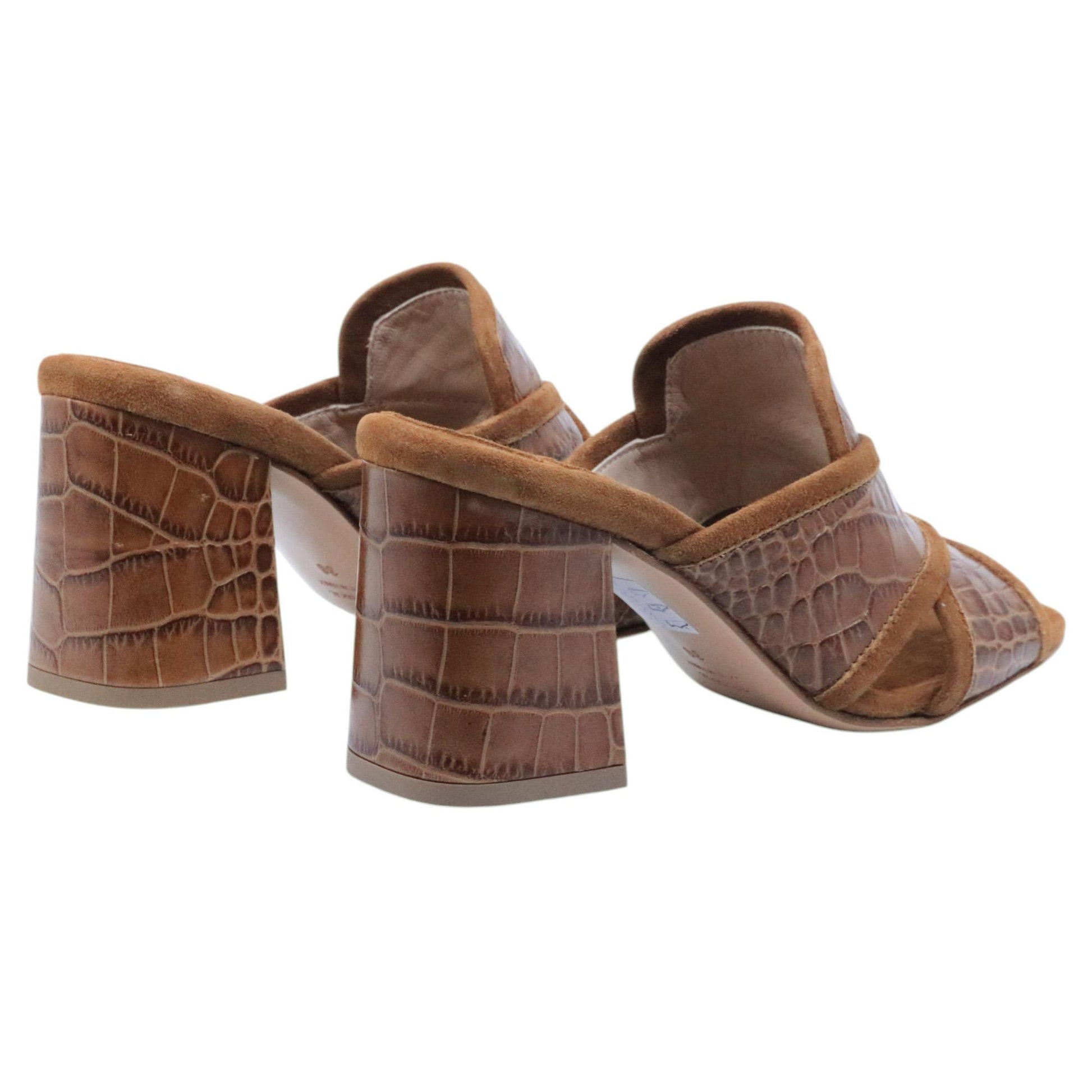 Sandalo donna Anna F 3809 in pelle cocco marrone 