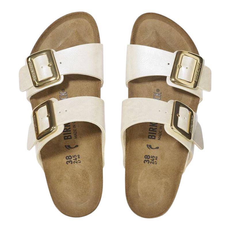 Birkenstock Sydney Graceful Pearl White sandalo doppia fibbia color bianco perlato 