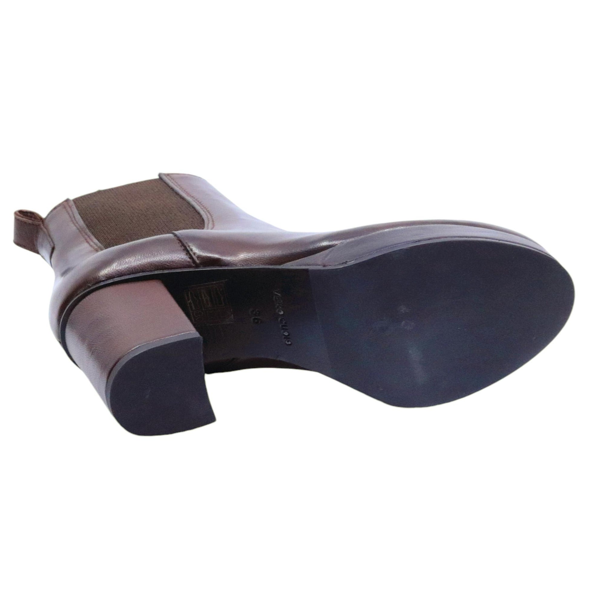 Chelsea donna  con tacco Triver Flight 776 01 in pelle marrone 