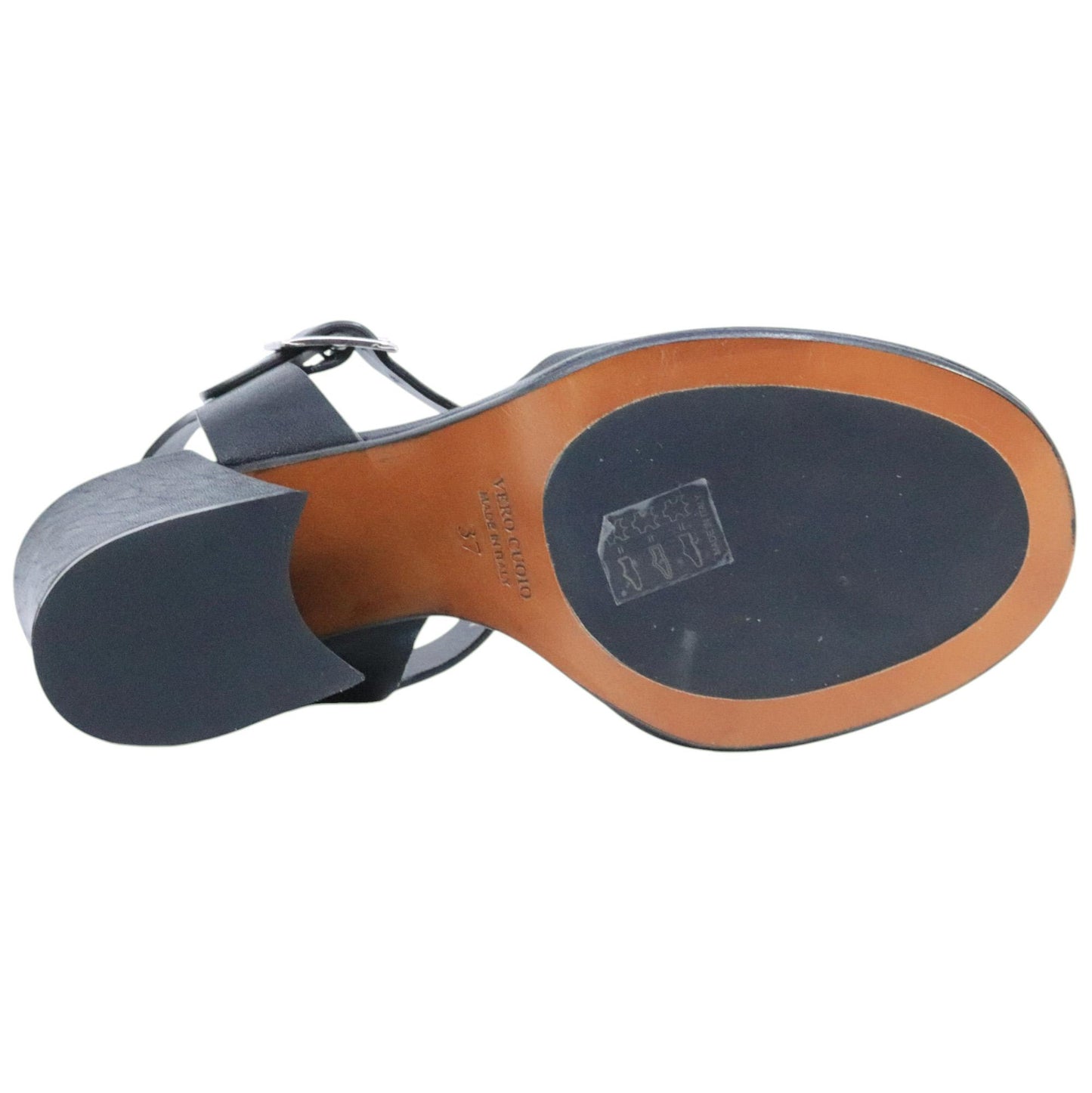 Sandalo con tacco Curiositè 2739 in pelle nera 