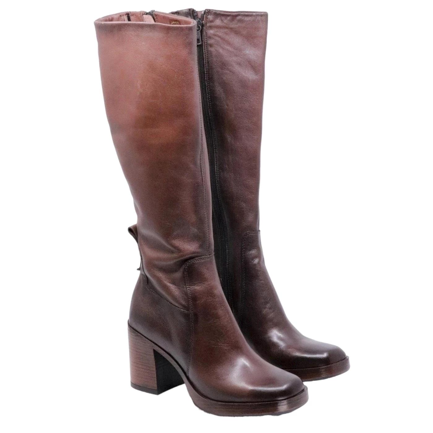 Stivale donna Mjus Lana P96321 in pelle marrone 