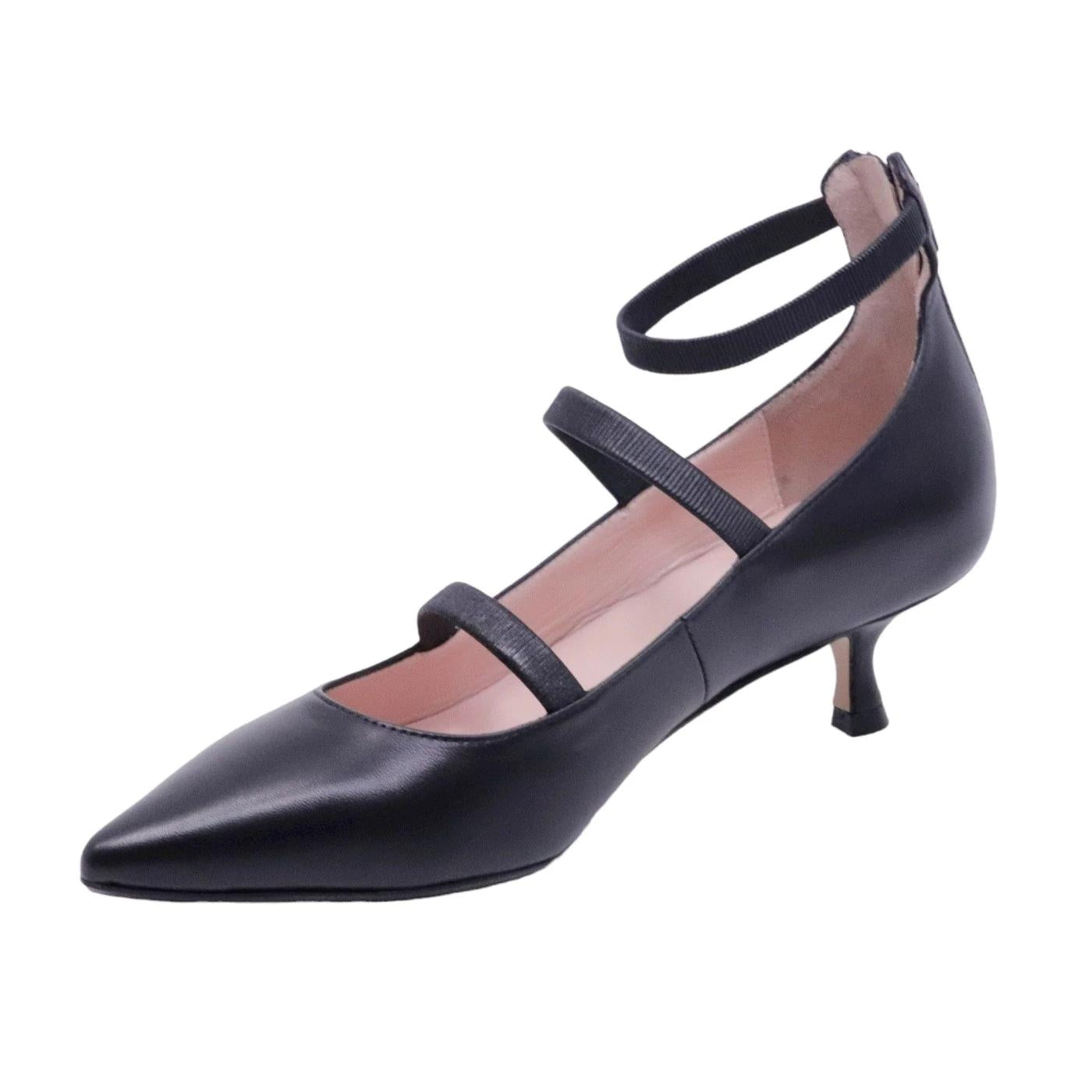 Décolleté donna Anna F 1656 in elegante pelle di colore nera 