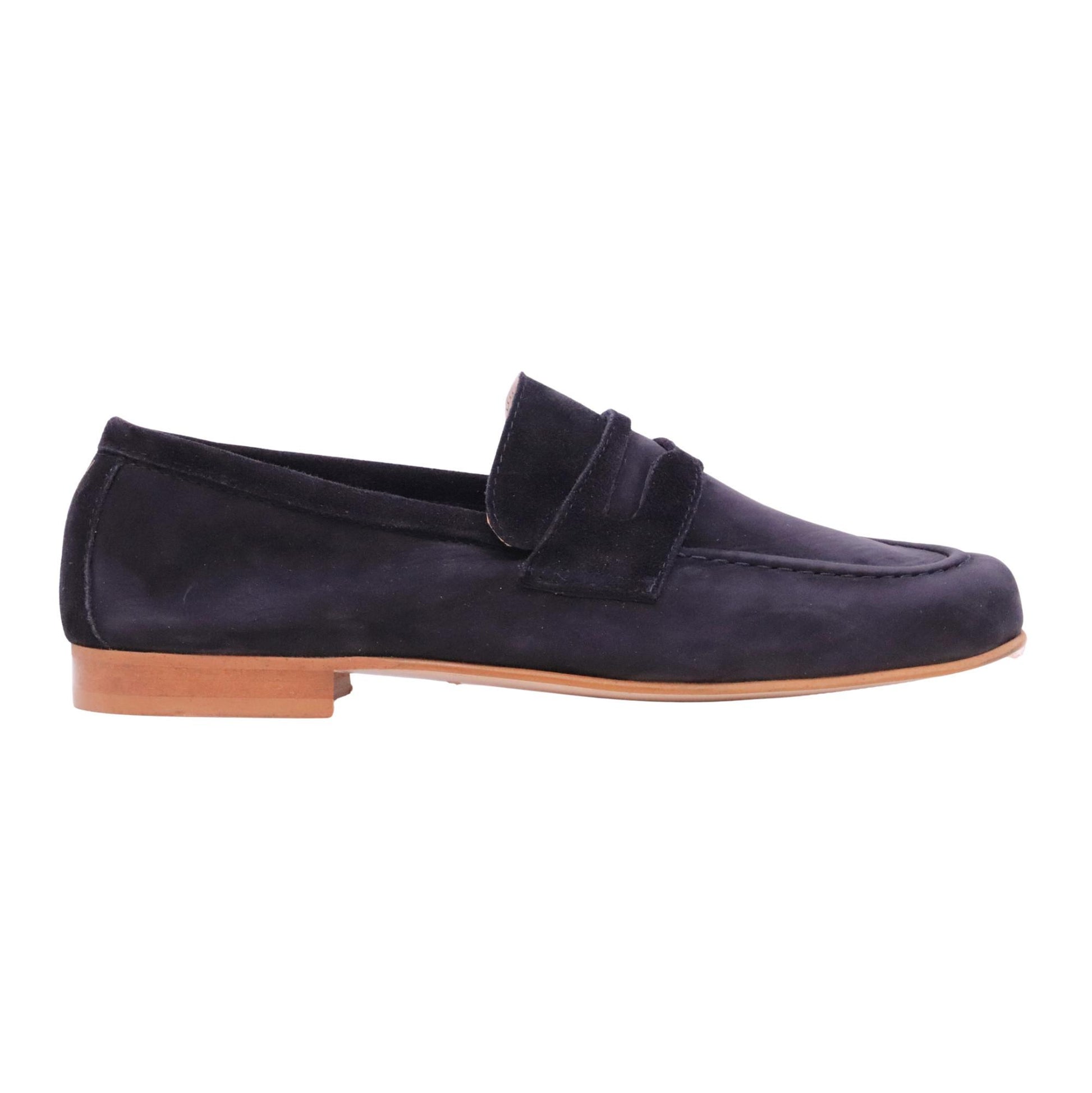 Jaffè 008 mocassino uomo in camoscio blu made in Italy elegante casual 