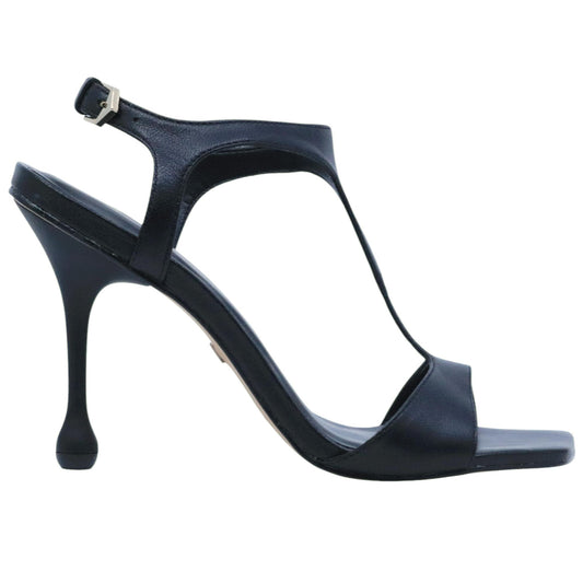 Sandalo con tacco Carrano 804003 in pelle nera 