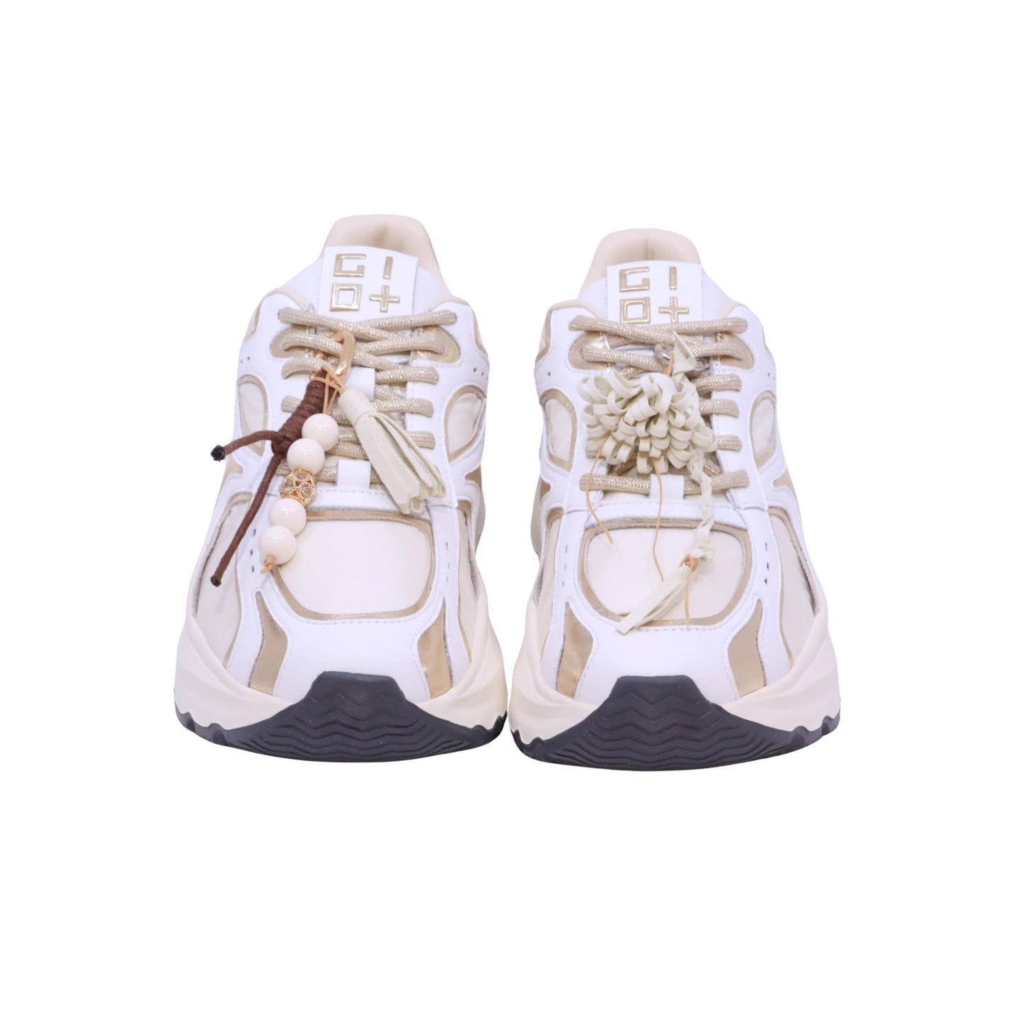 Gio+ Eleonora Dalia 13 Combi Gold sneaker donna in pelle bianca e oro 