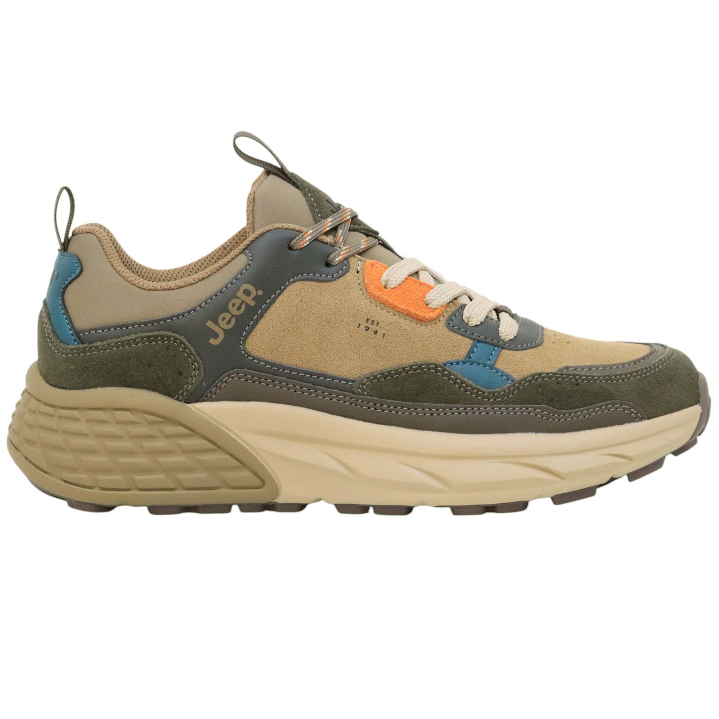 Jeep Footwear Groove sneaker uomo in pelle scamosciata khaki 