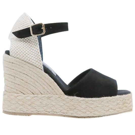 Sandalo zeppa Palomitas Fiena 27 3501 in camoscio nero 