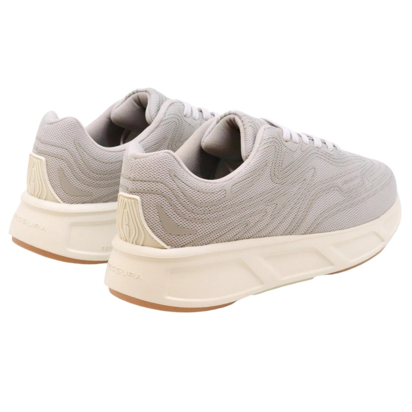 Sneaker Fessura Run #01 in tessuto grigio e beige 