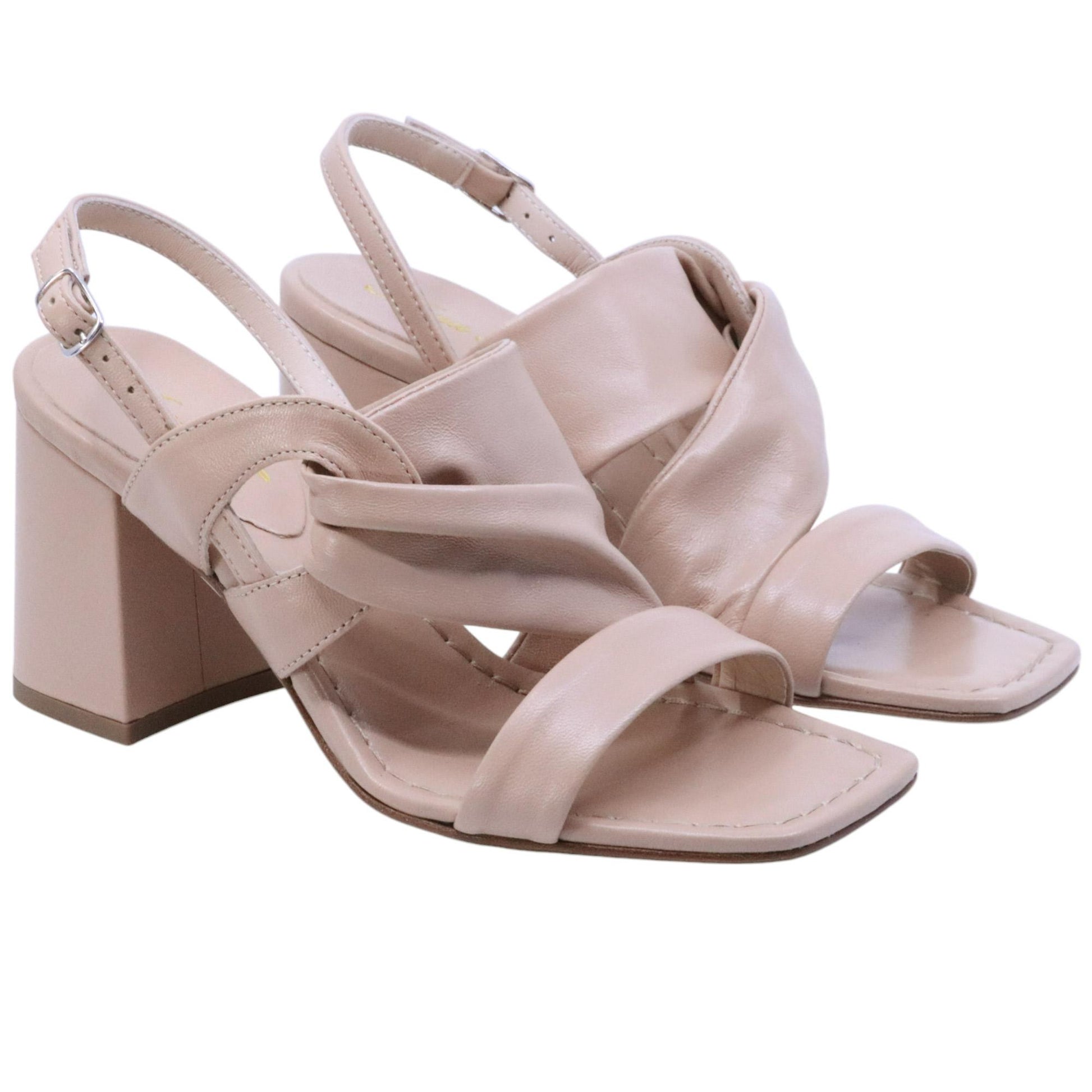 Sandalo donna Anna F 3808 in pelle nappa beige 