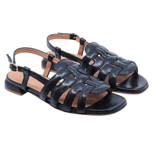Sandalo donna Triver Flight 566 in pelle nera 