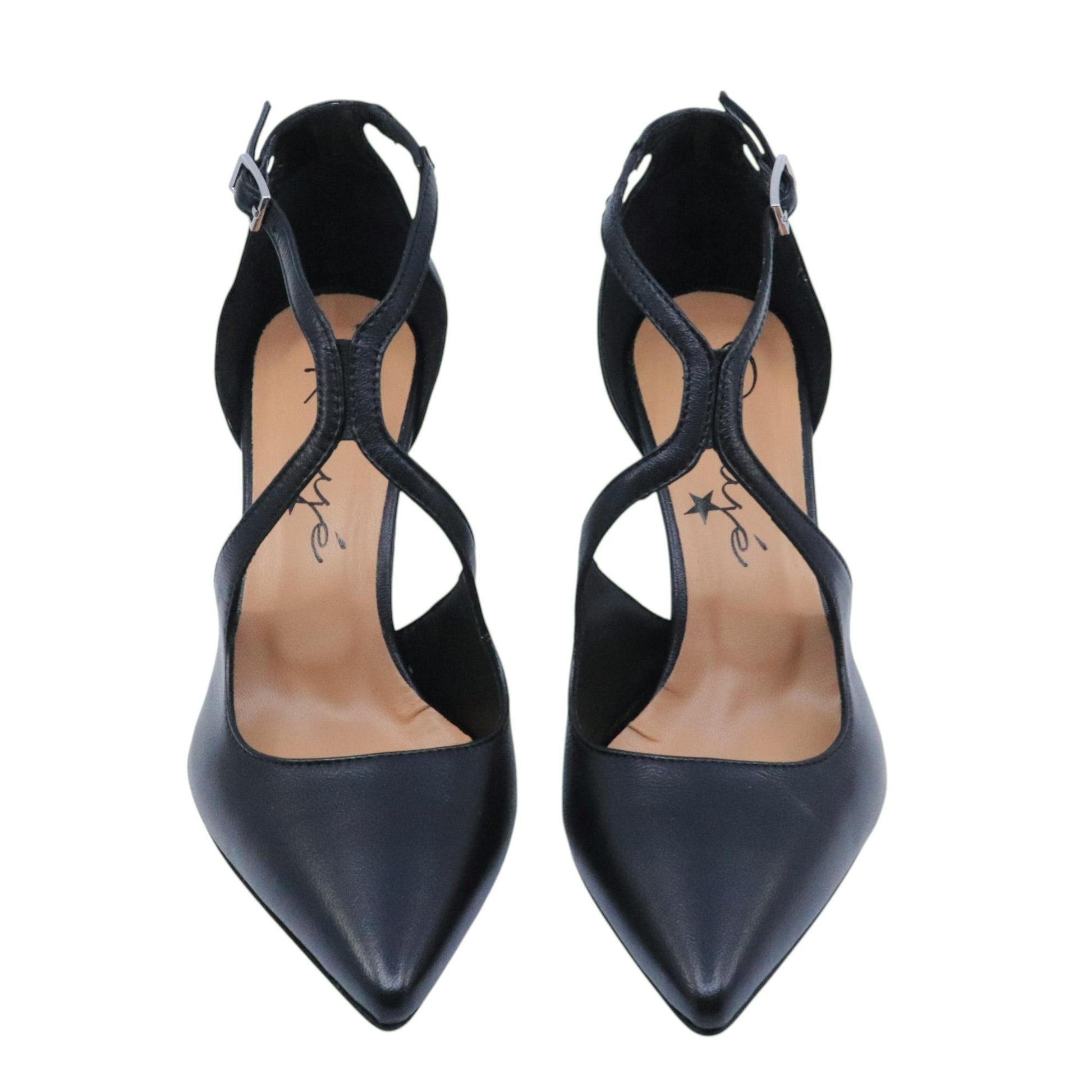 Décolleté donna Ranye Adele in pelle nera<BR/> 