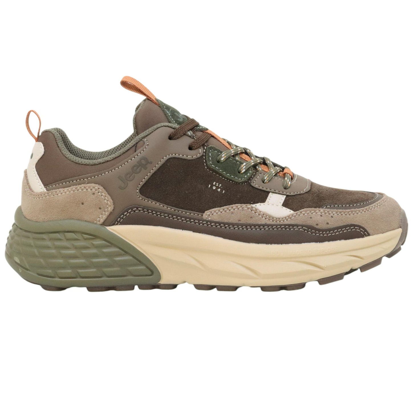 Jeep Footwear Groove sneaker uomo in pelle scamosciata marrone 
