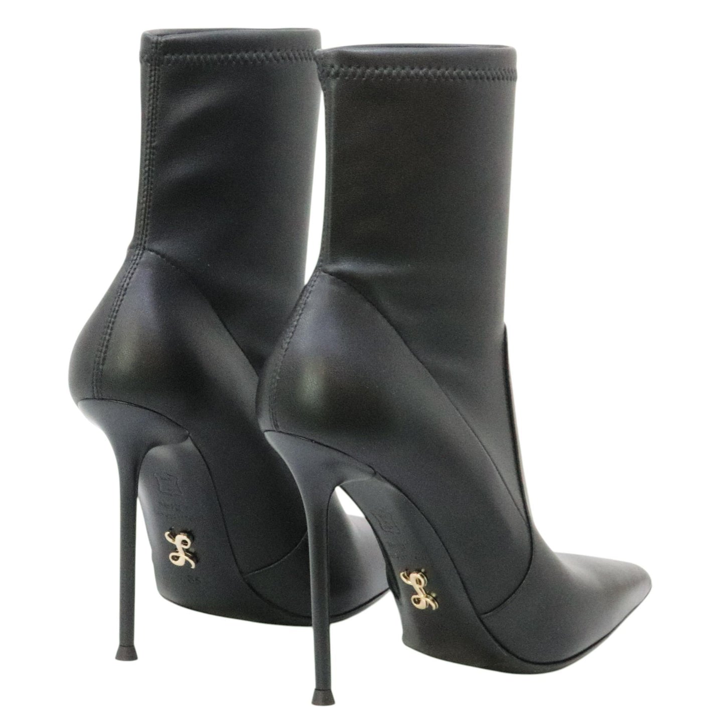 Sergio Levantesi Loretta56 tronchetto donna in pelle elasticizzata nera 