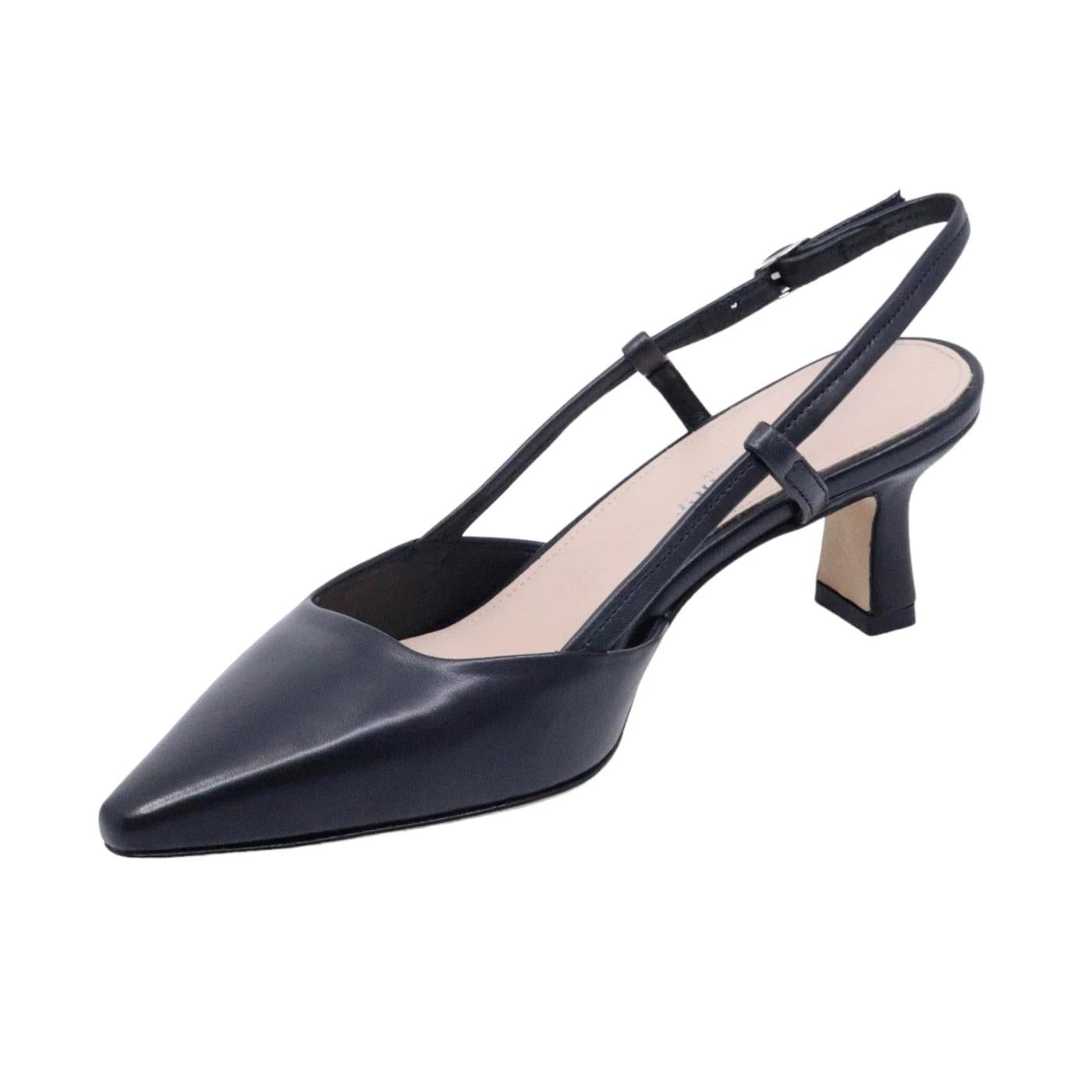 Slingback donna The Seller EN809 in pelle nappata color nero 