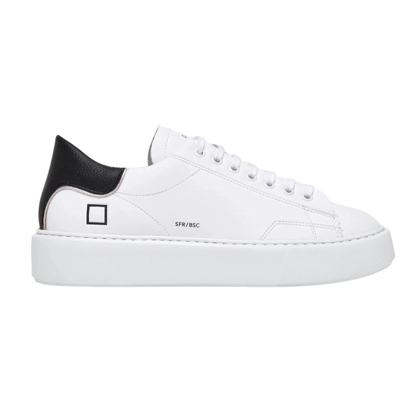 DATE Sfera Calf White Black SF-CA-WB sneaker donna in morbida pelle bianca 