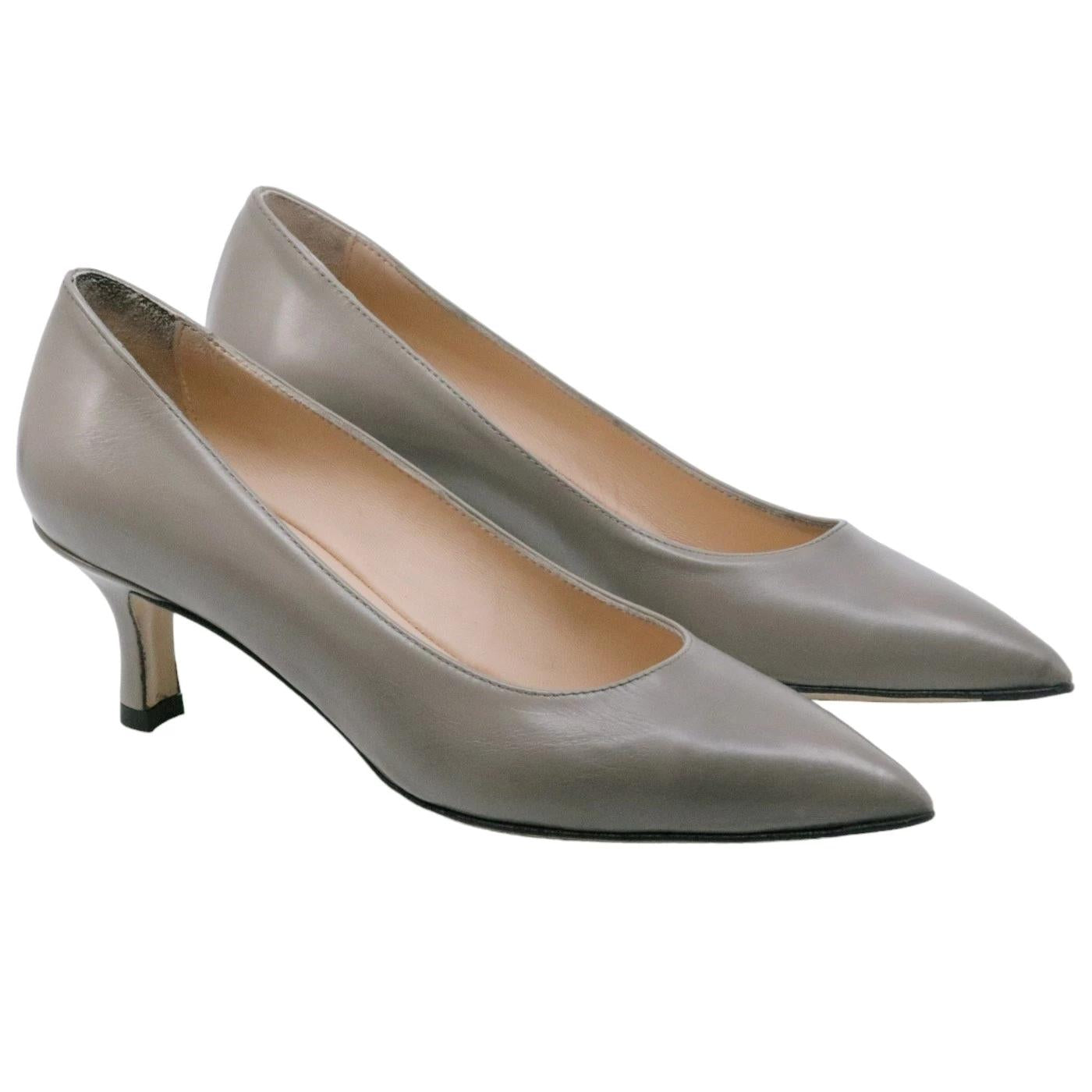 Décolleté donna Le Briella Z892 in pelle taupe con sfumature in nero 