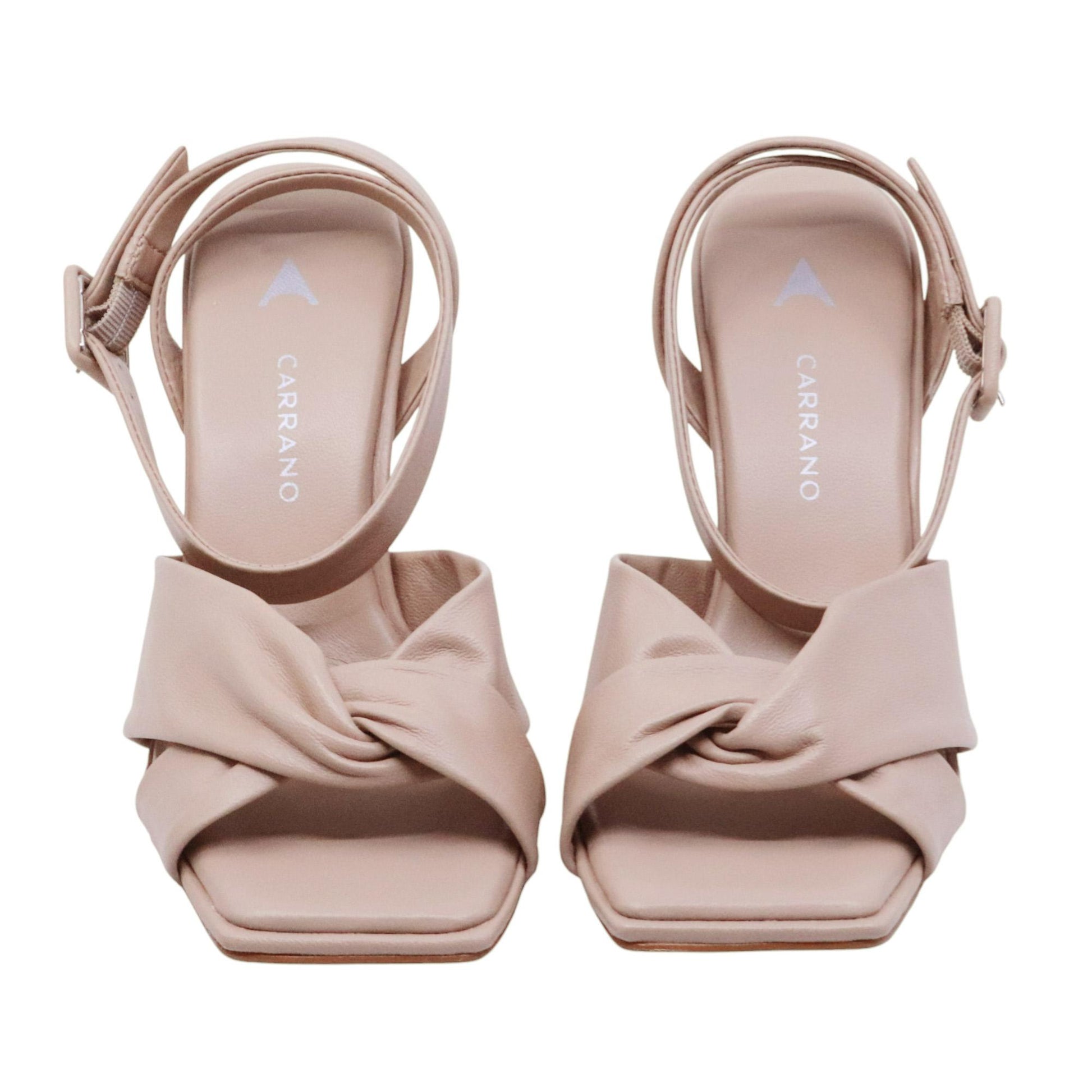 Sandalo con tacco Carrano 780001 in pelle nude 
