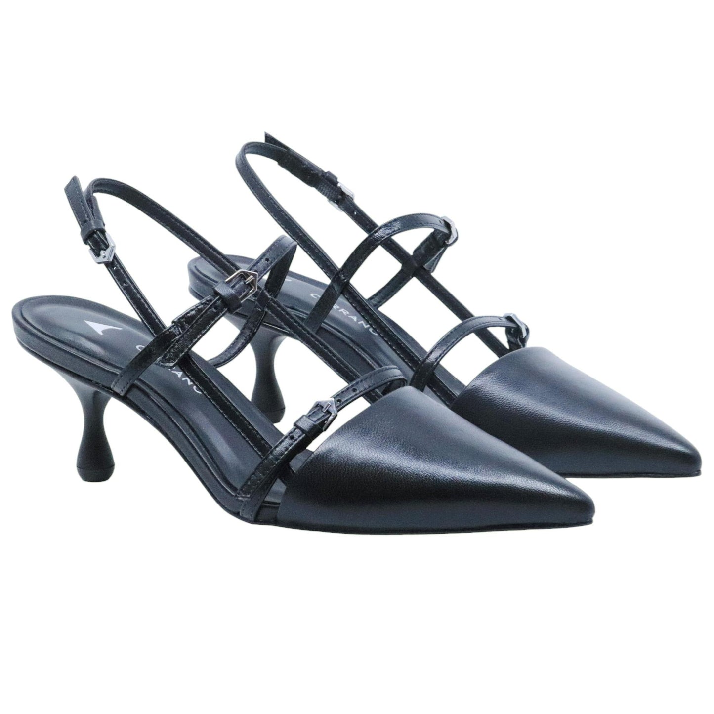 Slingback donna Carrano 798003 in pelle nera 