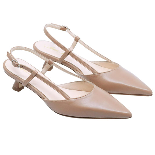 Slingback donna Anna F 1410 in pelle beige 