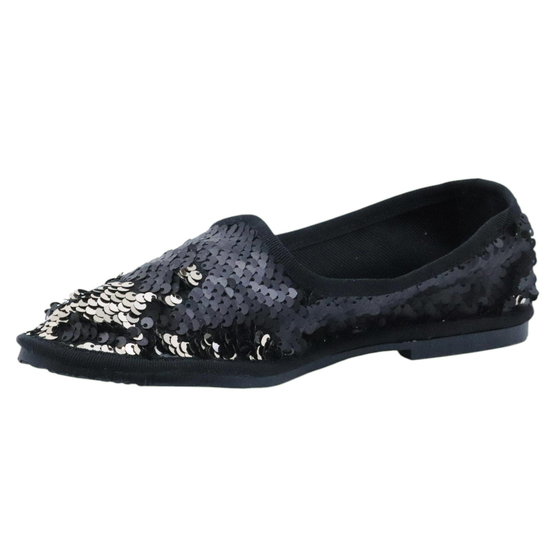 Scarpa Friulana donna Jaffè 125 in paillettes nero 