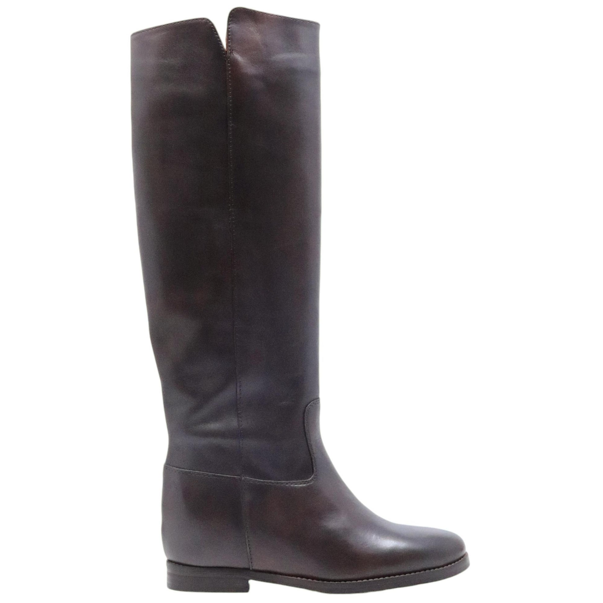 The Seller IV142 stivale donna in pelle marrone con zeppa interna 