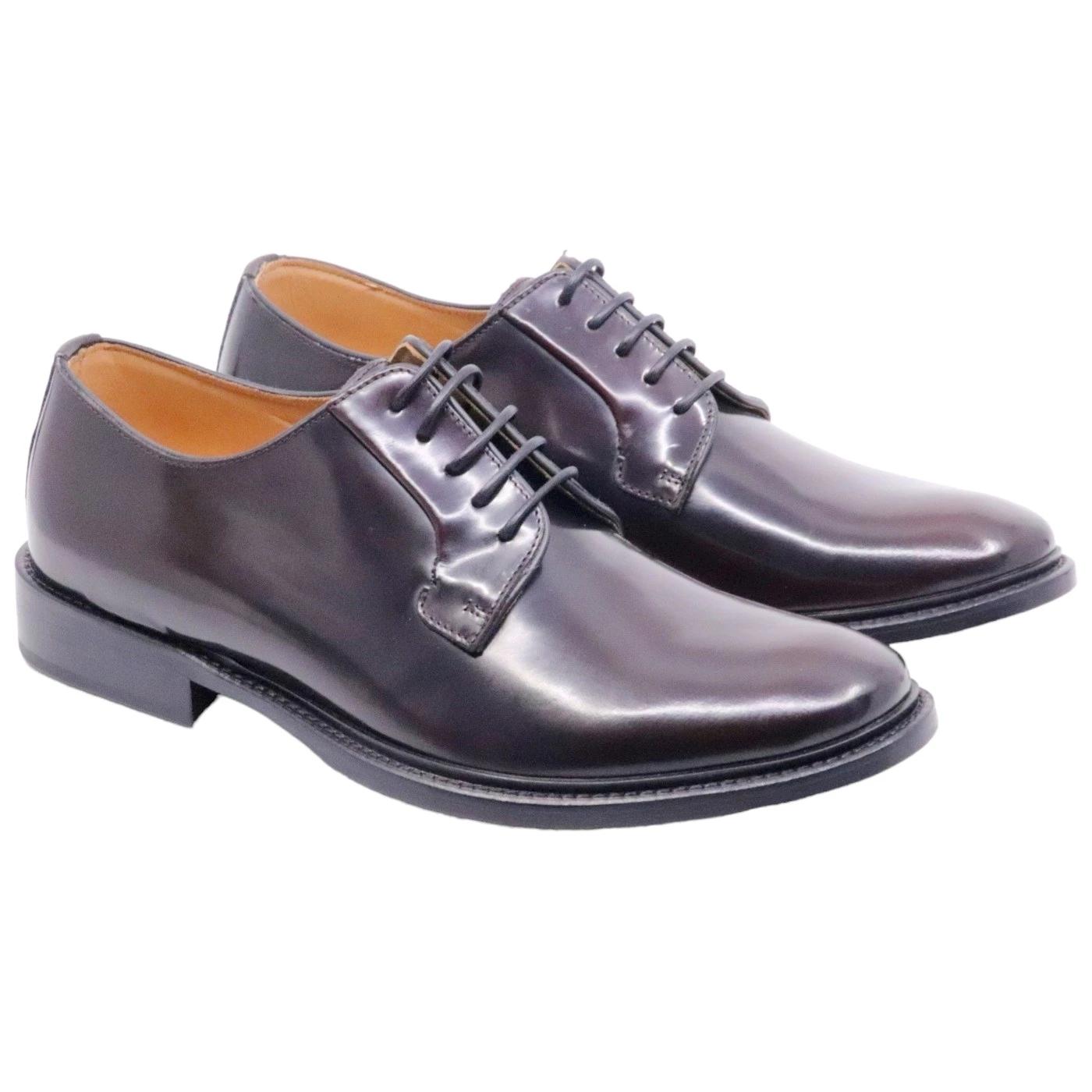 Scarpa Derby da uomo di Seboy's 3810 in pelle bordeaux spazzolata 