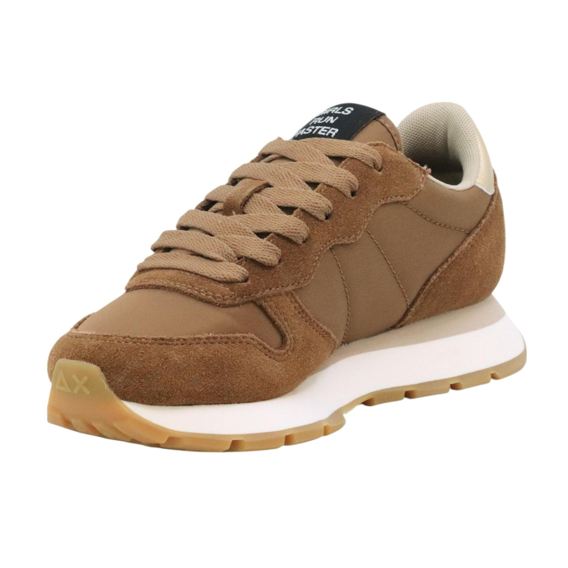 SUN68 Ally Gold Silver Z45202 sneaker donna in nylon e suede marrone 