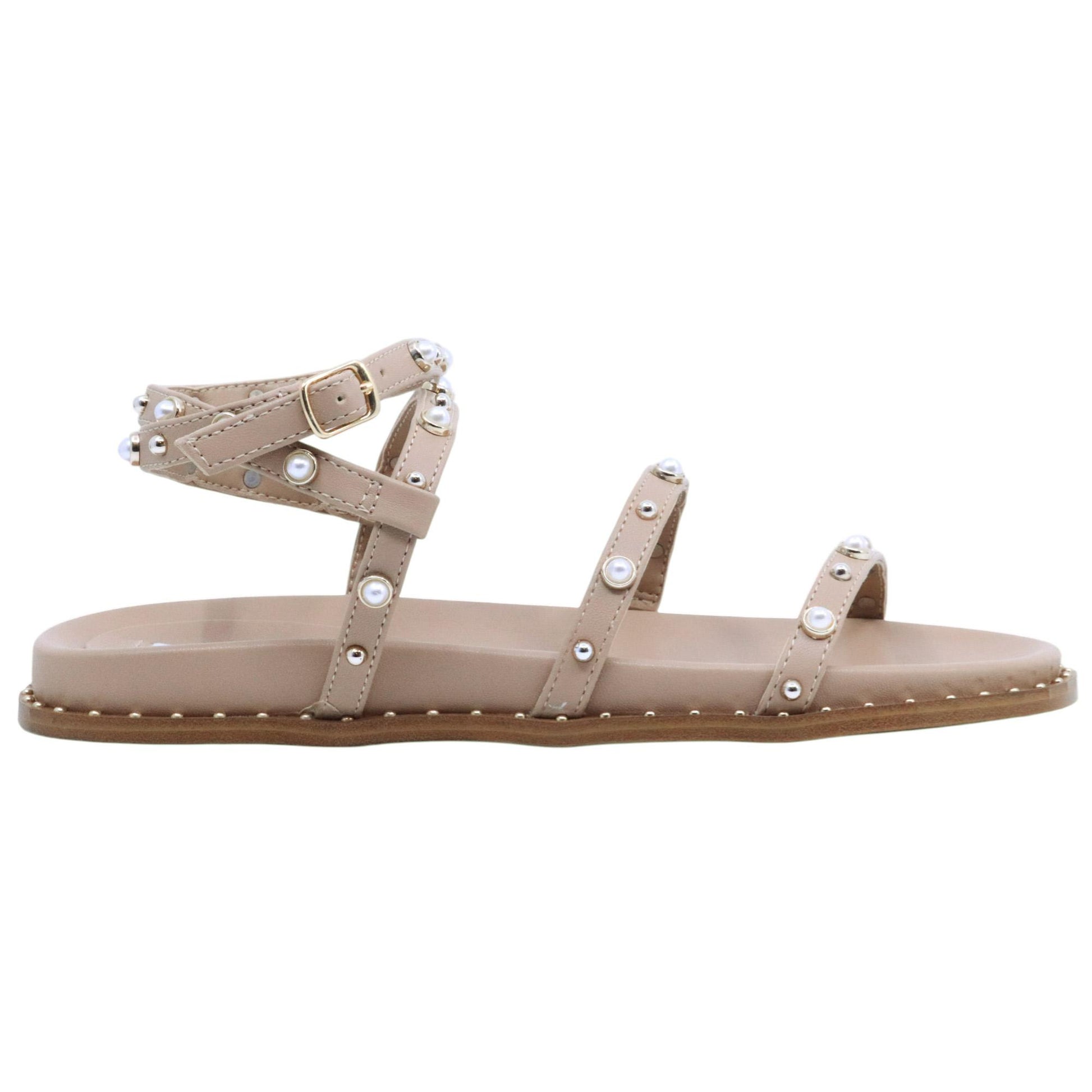 Sandalo Steve Madden Stormie in similpelle tan con borchie 