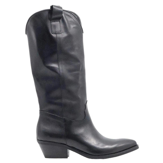 Texano donna Ranyé Jennifer realizzato in pelle nappa di colore nero 