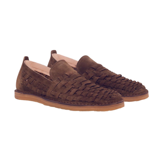 Astorflex Arakflex slip-on uomo in camoscio intrecciato dark khaki 