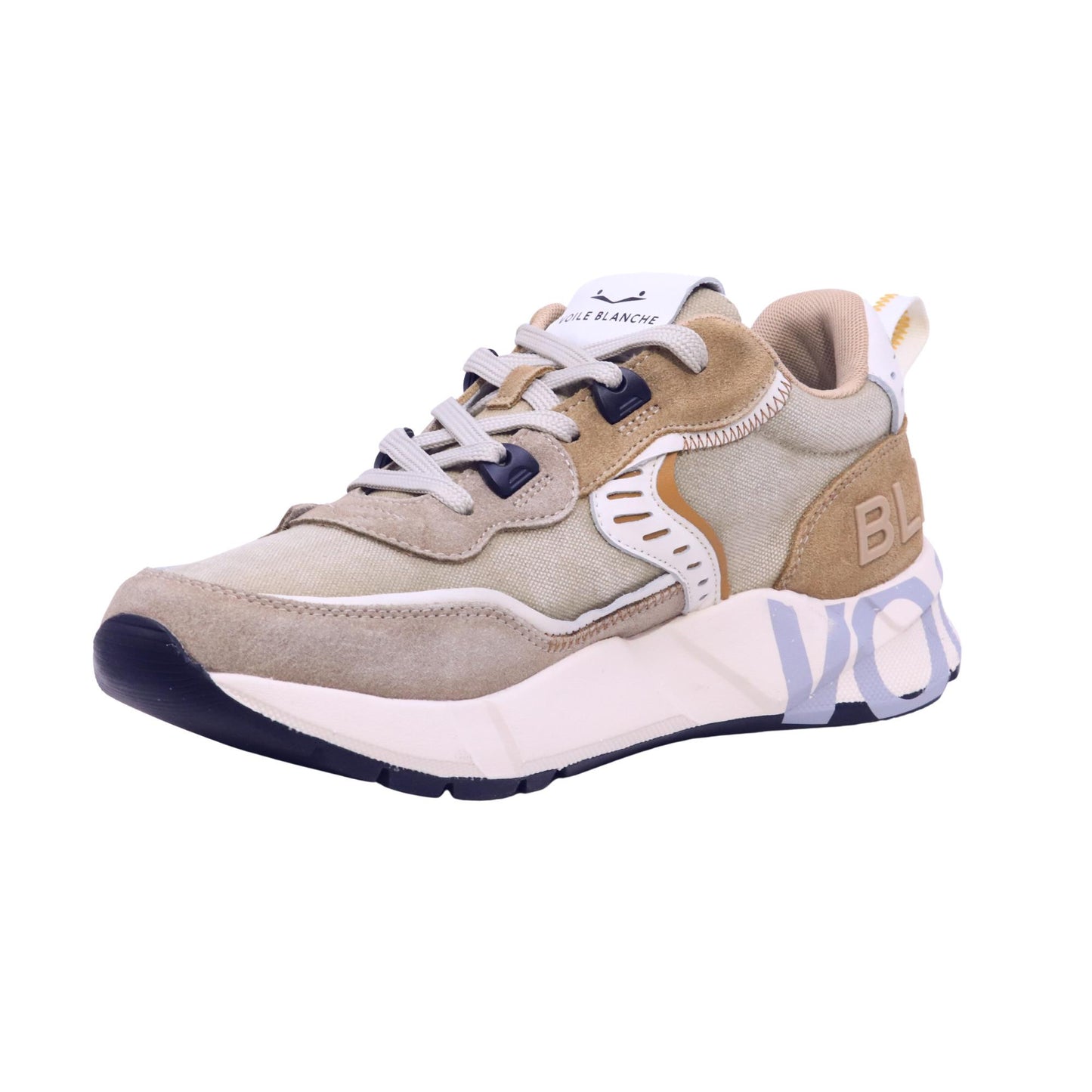Voile Blanche Club01 Suede Canvas Sand Caramel sneaker in camoscio e tessuto 