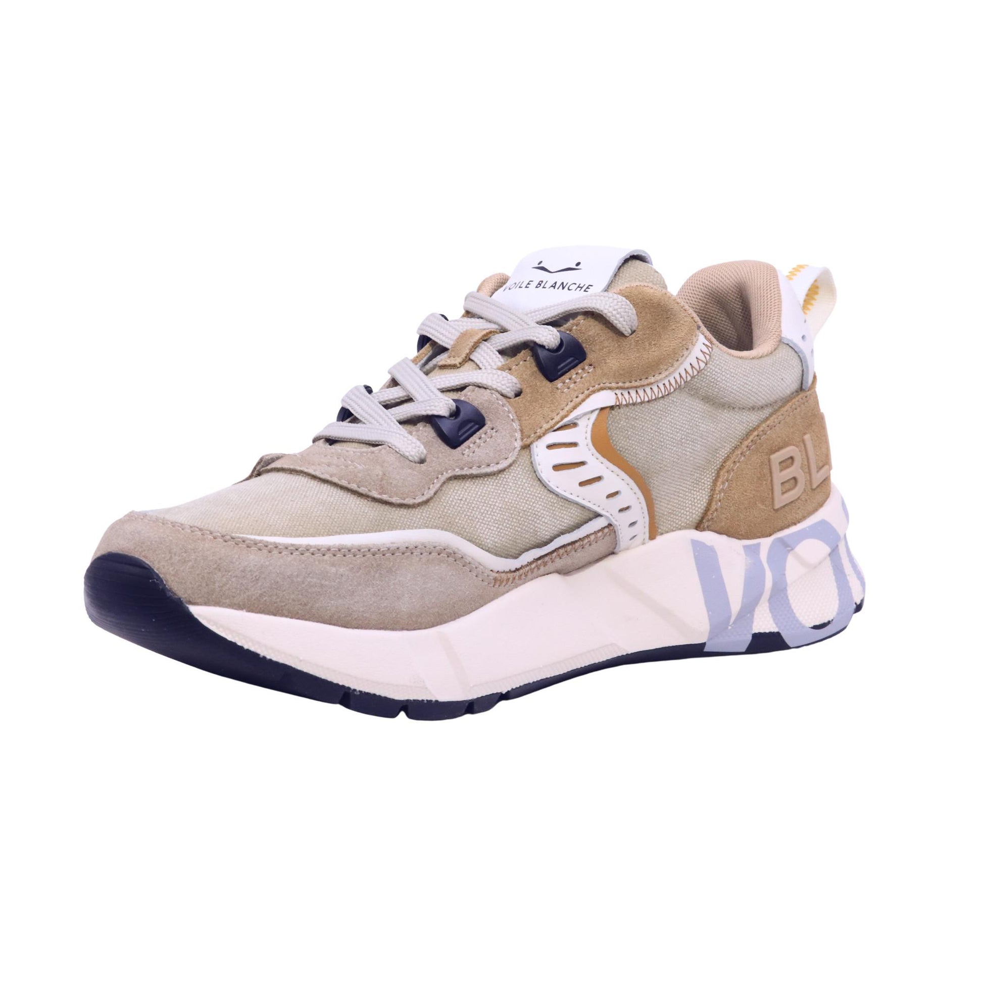 Voile Blanche Club01 Suede Canvas Sand Caramel sneaker in camoscio e tessuto 